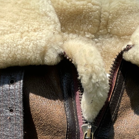 Vintage Gorgeous sheepskin Real shearling leather b3 bomber jacket Sherpa Coat - Picture 7 of 11